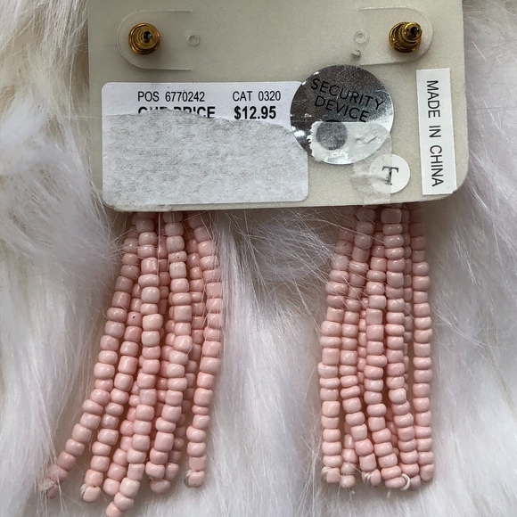 One Wink Pink Tassel Earrings NWT - Picture 4 of 4